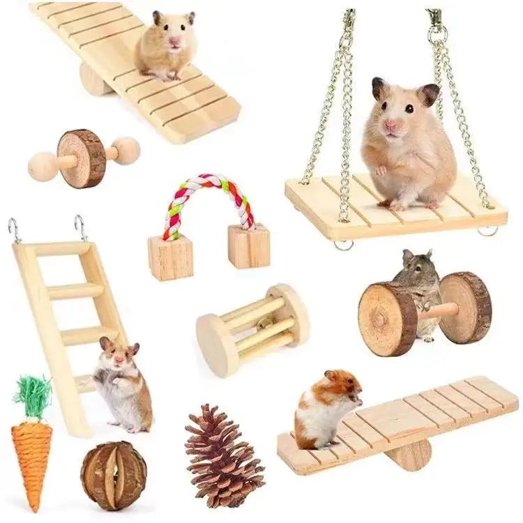 Small Pet Chew Toy Variety Set for guinea pigs, rabbits, hamsters, and rats from Burrowly small pet supplies.