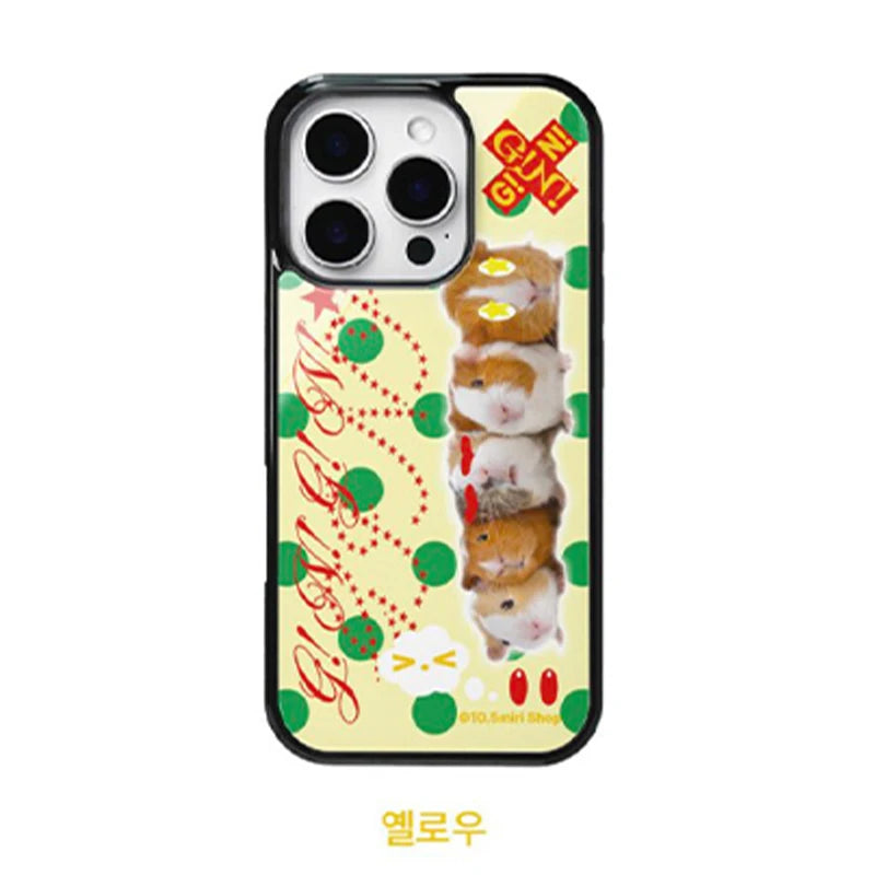 Korean Ins Hottie Cute Guinea Pig Phone Case For iPhone 17 Air 16 Pro Max 15 14 Plus 13 12 11 Pro Shockproof Silicone Back Cover
