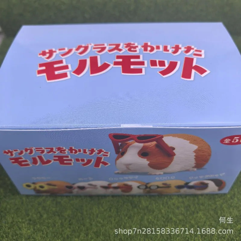 Cute Little Guinea Pig Wearing Sunglasses Blind Box Toys Miniature Kawaii Sunglasses Cavy Doll Model Toys Collect Ornaments