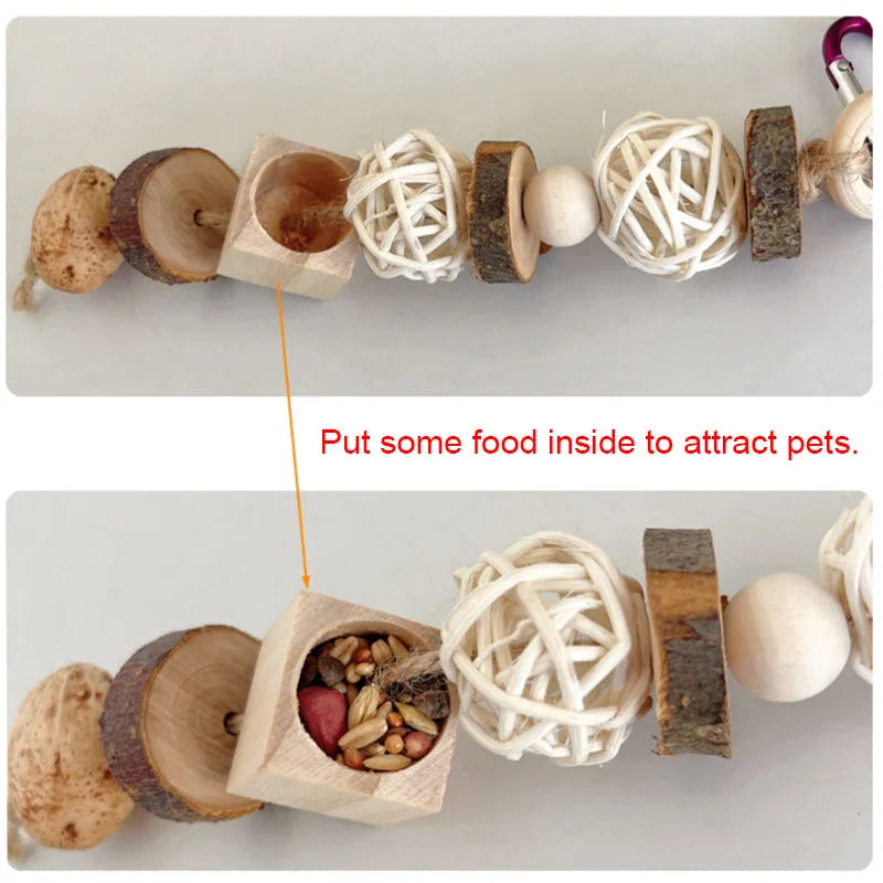 Wooden Foraging Snack Box for Hamsters for hamsters, gerbils, and mice from Burrowly small pet supplies.