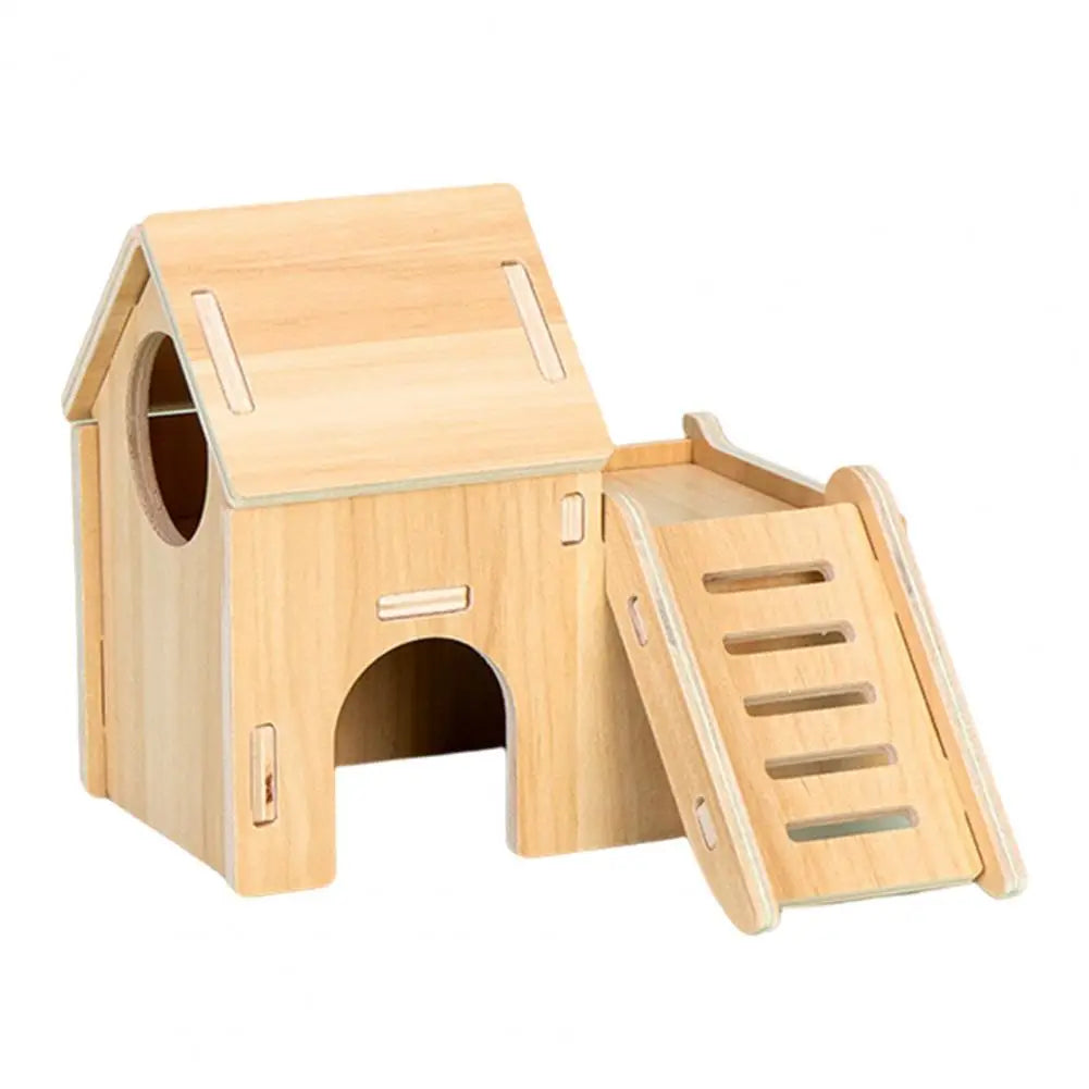 Hamster Wooden Small Villa Swing Seesaw Pet Climbing Play Hut Chews Toy Hamster Sleeping Nest Hide Out Quail Rutin Chicken Toy
