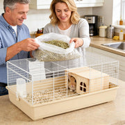 Chinchilla House Wooden Habitat With Window Door Ventilated Bunny Hut For Hamster Gerbil Chinchilla Hedgehog Ferret Resting