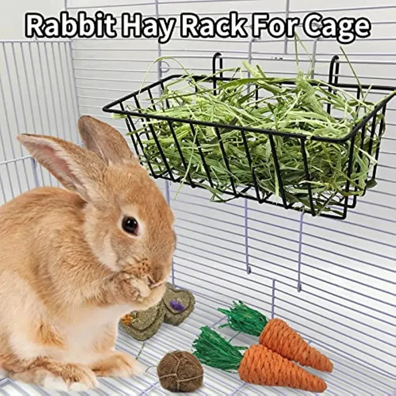 Metal hay rack for rabbits and guinea pigs from Burrowly.