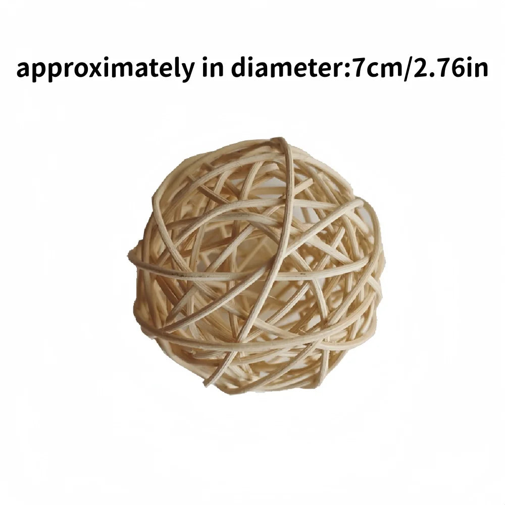 Natural Hay Grass Chew Ball Toy for rabbits, guinea pigs, hamsters, and chinchillas from Burrowly small pet supplies.
