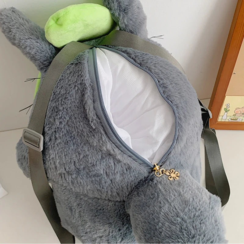 35cm My Neighbor Totoro Plush Toys Knapsack Haunter Plushie Anime Backpack Chinchilla Animal Birthday Gift for Children Xmas Bag