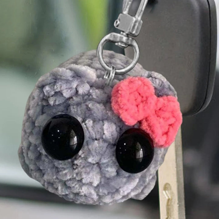 Cute Knitted Sad Hamster Cartoon Knitting Pendant Crochet Sad Hamster Meme Girl Hamster Handmade For Kids Gift