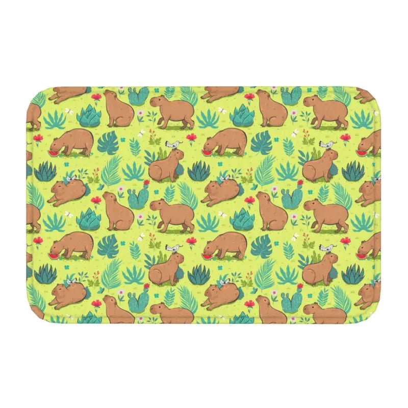 Custom Cute Giant Cavy Capybara Doormat Non-Slip Bathroom Kitchen Mat Living Room Floor Door Entrance Carpet Rug