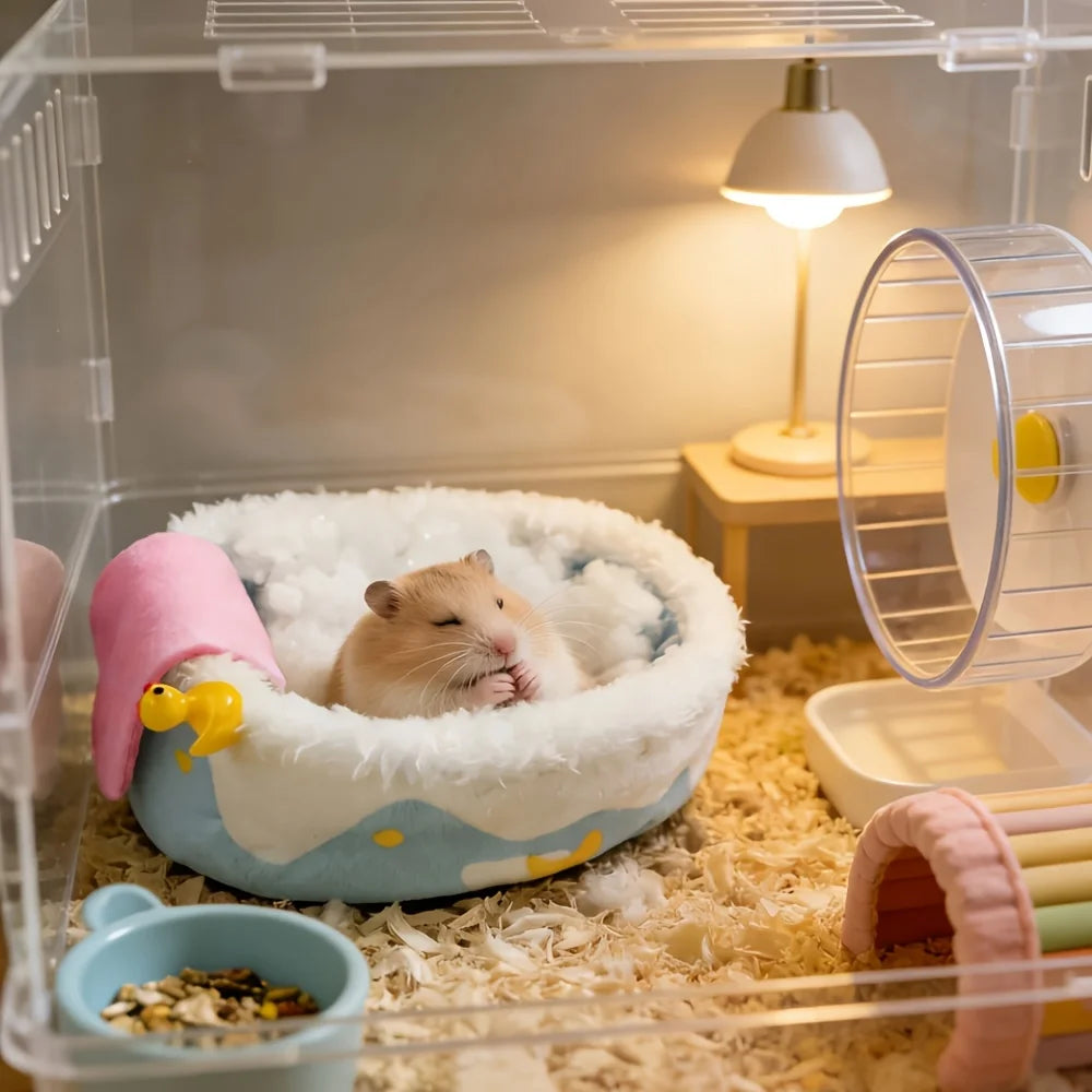 Autumn Winter Hamster Warm Nest Mat Bed for Small Animals Hedgehog Squirrel Mice Rats Guinea Pig Cushion Bed Pet Products