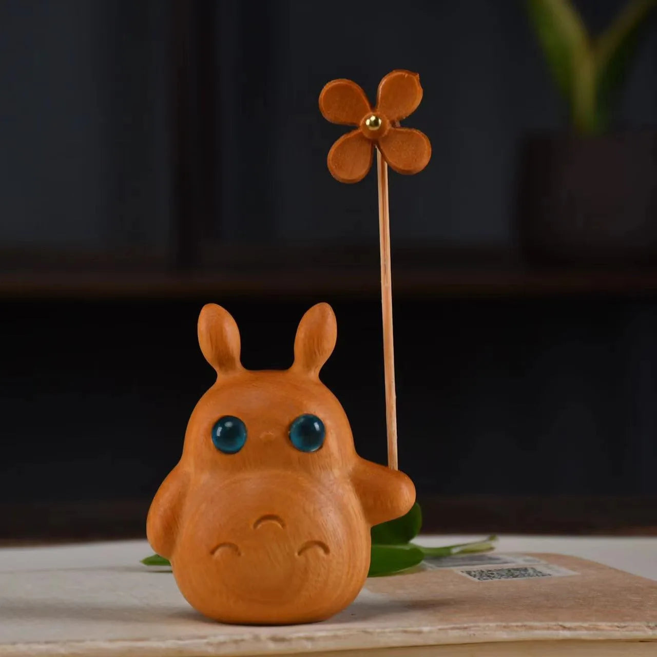 Hand Handle Windmill Chinchilla Cute Cartoon Car Ornament Toy Wooden