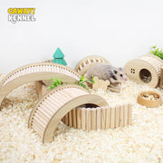 Wooden Steps Bridge for Hamsters and Guinea Pigs Wheels & Exercise for Burrowly wheels & exercise and small pet care.