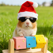Wooden chew platform toy for hamster and gerbil enrichment from Burrowly.