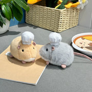 12CM Kawaii Cartoon Simulation Anime Flower Branch Mouse Stuffed Animal Plush Toy Children's Hamster Handmade Doll Festival Gift