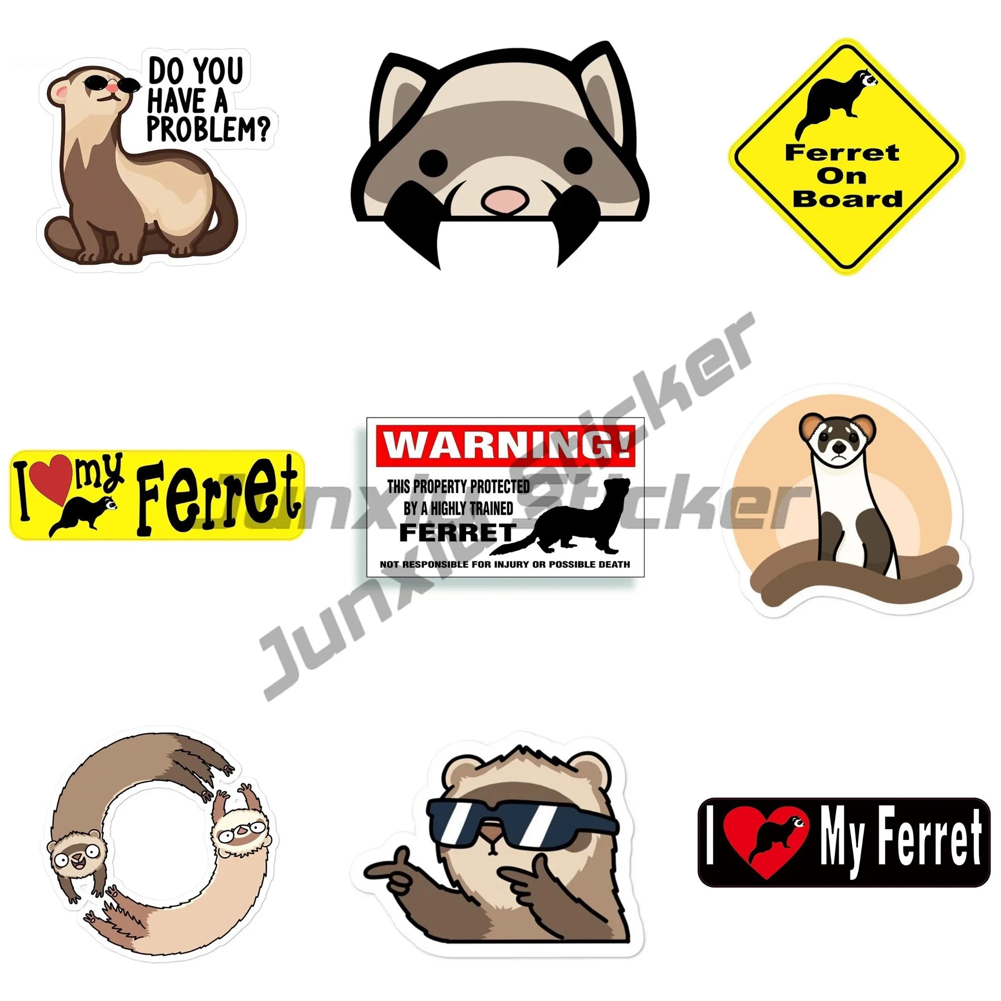 Cartoon Cool Ferret Rodent Do You Have A Problem Car Stickes Funny Windows Trunk Waterproof Vinyl Decal Laptop Bumper Decoration