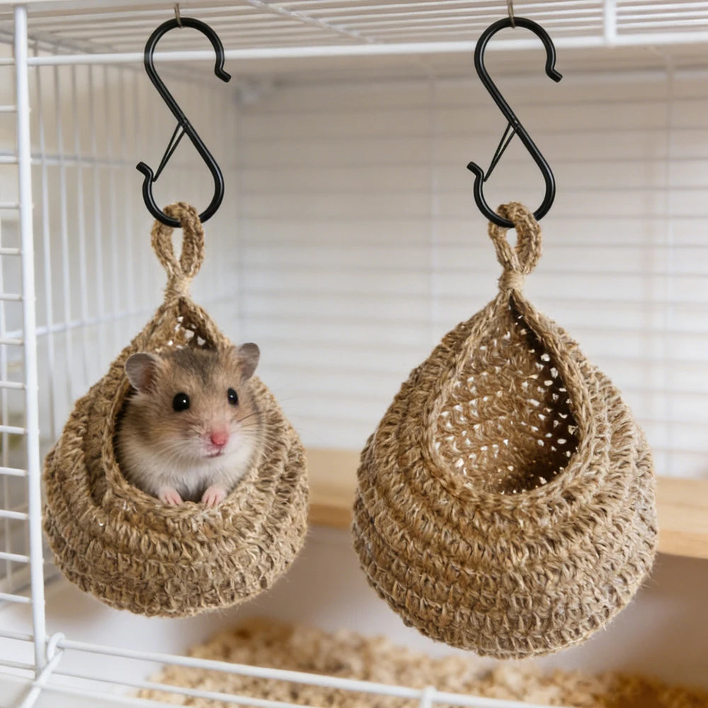 1pc Fruit Basket Bird Nest Hanging Hammock Cozy Bed for Cockatiel Parakeet Hamster Small Pet Breathable Warm Cage Hideout Swing