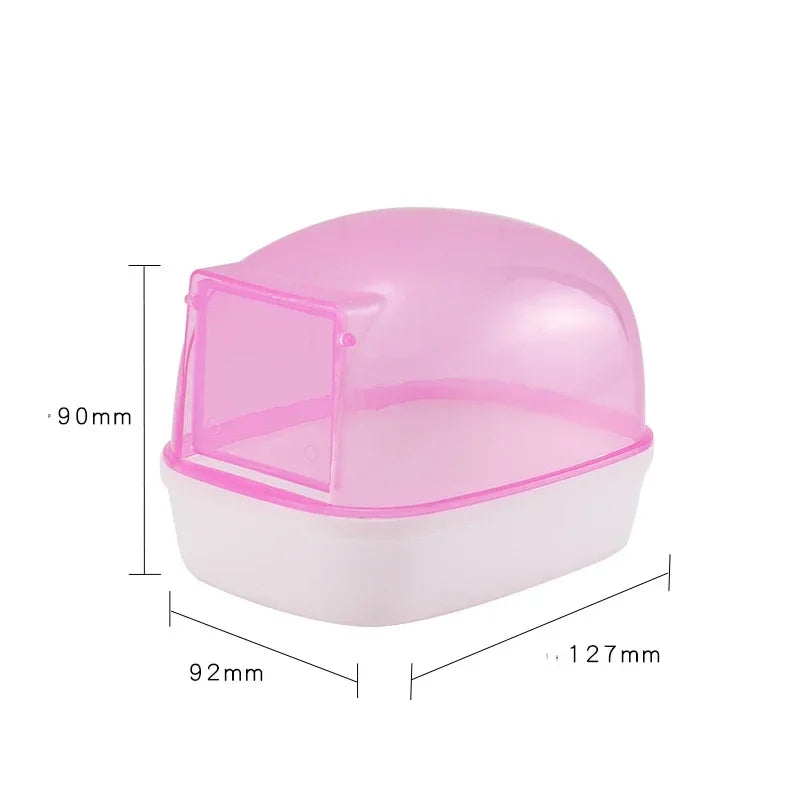 Dust-free Hamster Bathroom Sauna Room with Door Small Pet Rat Sand Bath