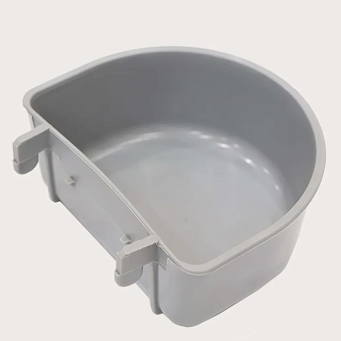 Hanging small animal food and water bowl for cage feeding from Burrowly.