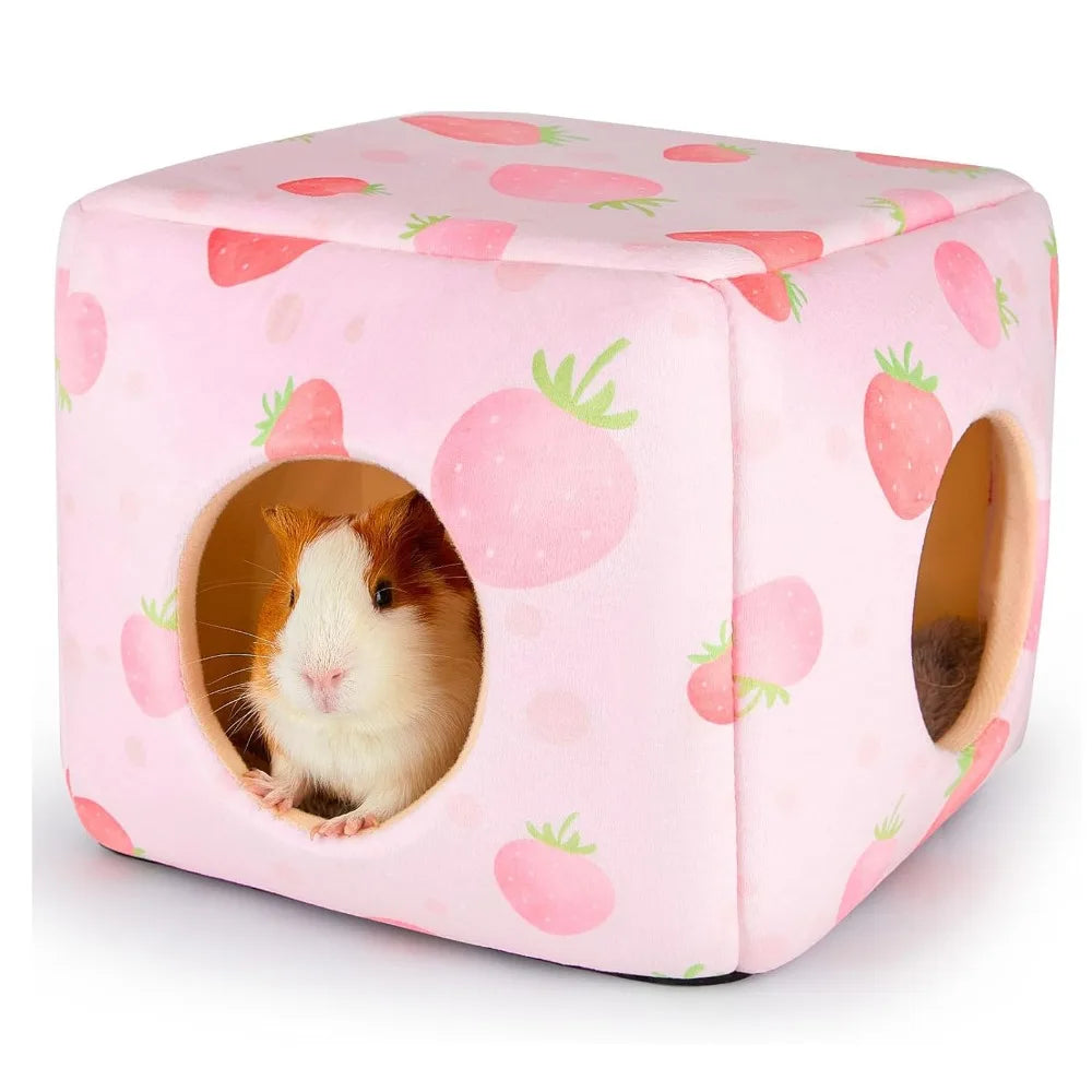Cozy Washable Guinea Pig Hideout with Cushion Large Size Small Pet Bed