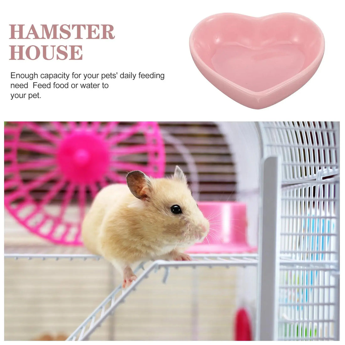 Heart-Shaped Ceramic Food Bowl for Small Pets