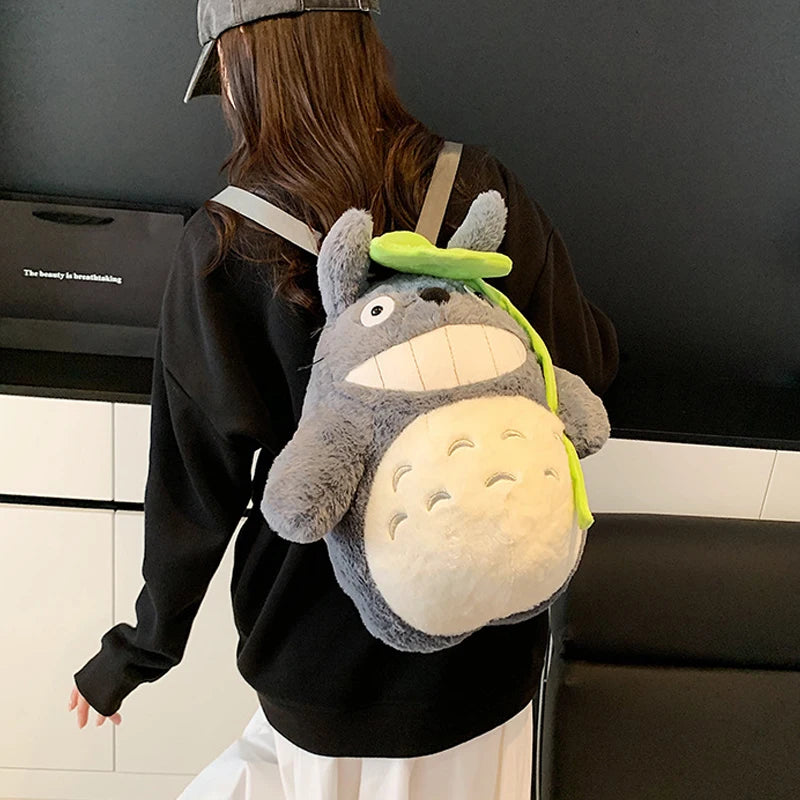35cm My Neighbor Totoro Plush Toys Knapsack Haunter Plushie Anime Backpack Chinchilla Animal Birthday Gift for Children Xmas Bag