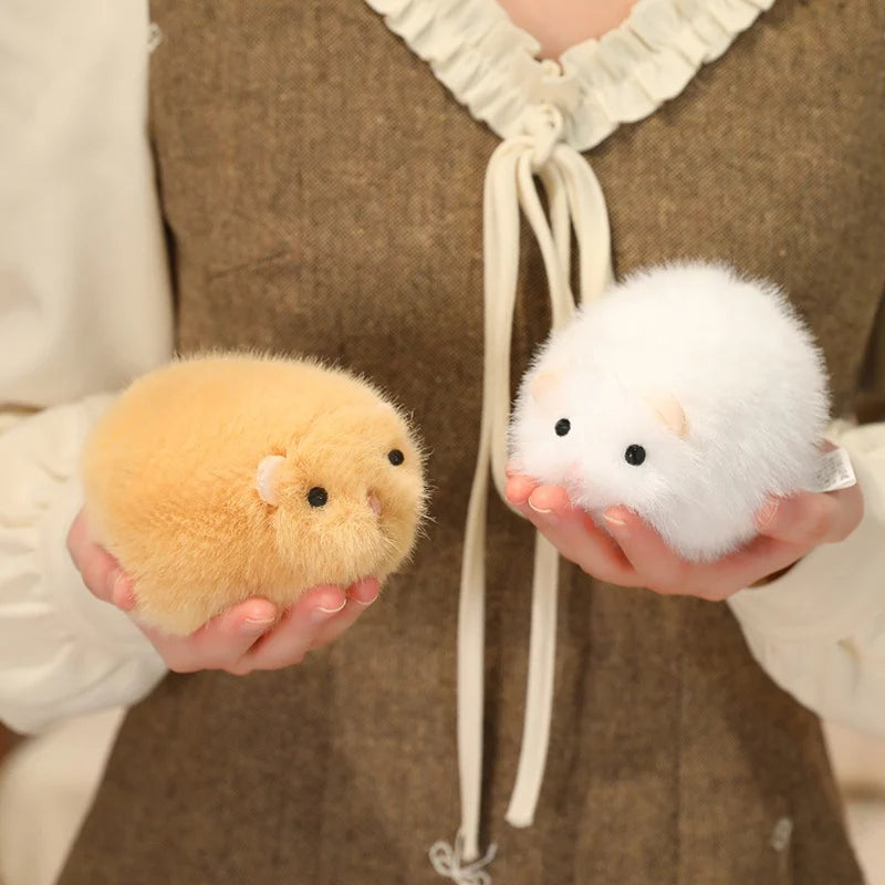 Cute Soft Golden Hamster Plush Toy Stuffed Animal Small Pet Plushie Squishy Huggable Gift for Kids Hamster Lovers