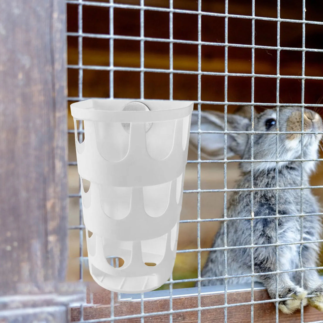 Rabbit Hay Feeder Cage Pet Feeding Bowl Small Animal Food Dispenser for