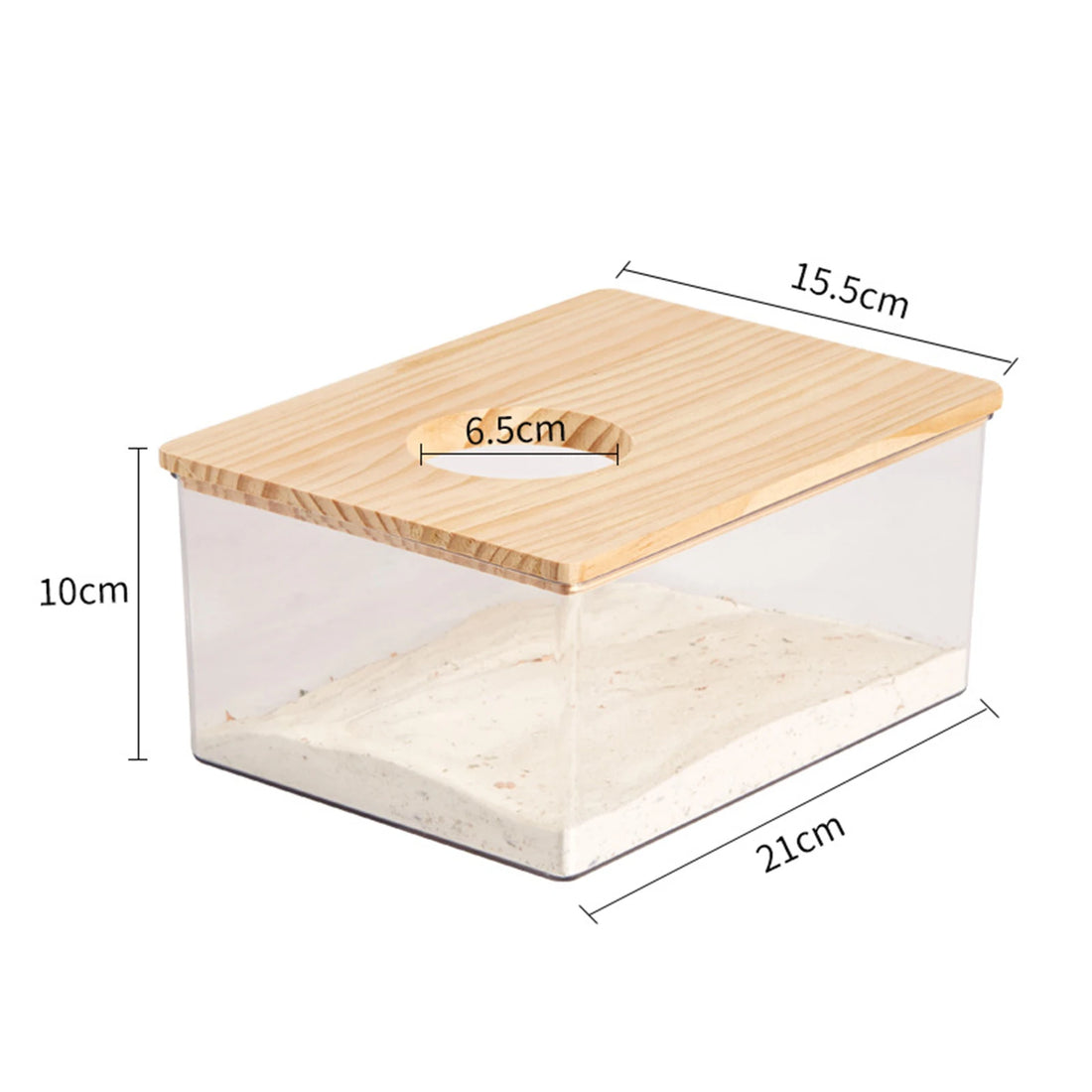 Clear hamster sand bath house for cleaner small pet habitat routines from Burrowly.