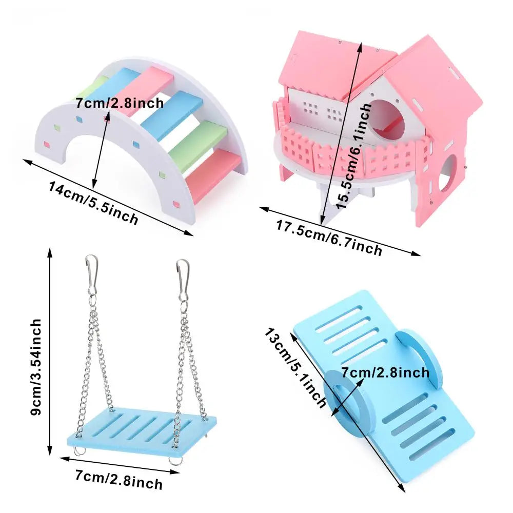 Hamster Swing Small Animal Pet Sport Exercise Toys Set Gerbil Hamsters