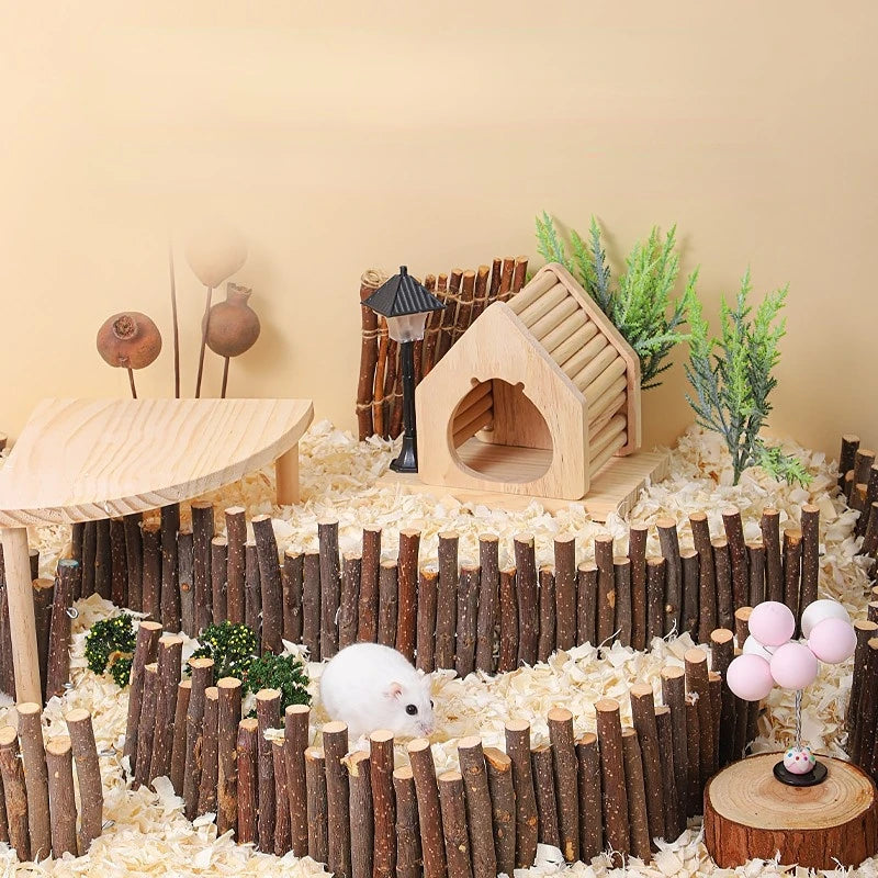 Hamster Suspension Bridge Toy Long Climbing Wooden Ladder for Hamster Mice
