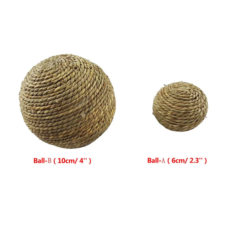 Braided Grass Chew Ball for Small Pets for rabbits, guinea pigs, hamsters, and chinchillas from Burrowly small pet supplies.