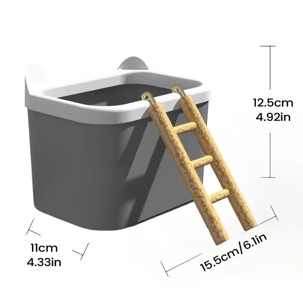 Hamster Sand Box with Ladder Hamster sand bath box Container Gerbil Toilet Sand Bath Cage Small Animal Digging Sand Container