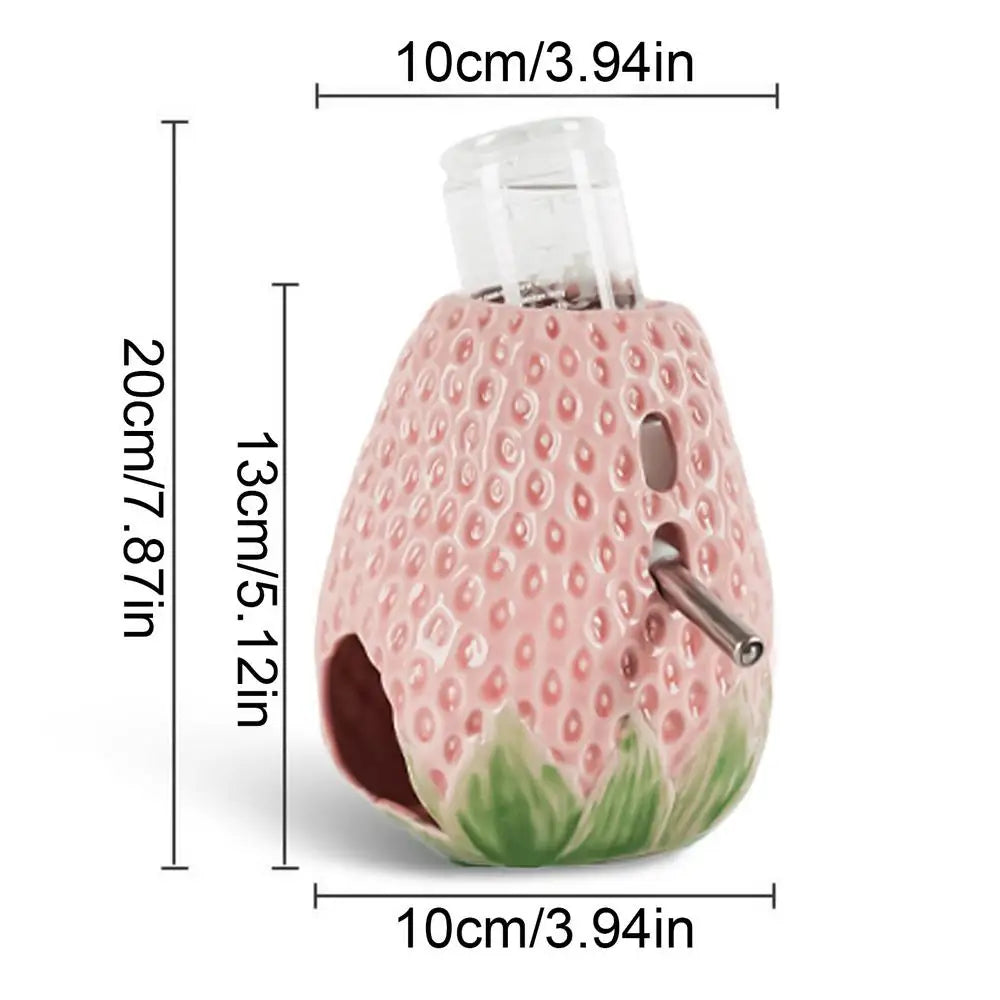 Hamster Water Bottle Holder Strawberry Ceramic Hamster Water Bowl Creative
