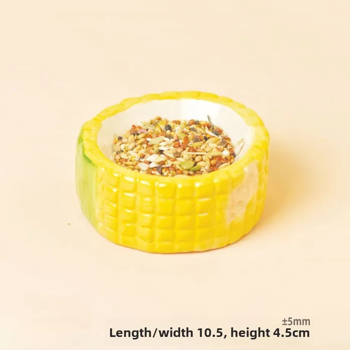 Corn Ceramic Hamster Hideout and Feeder