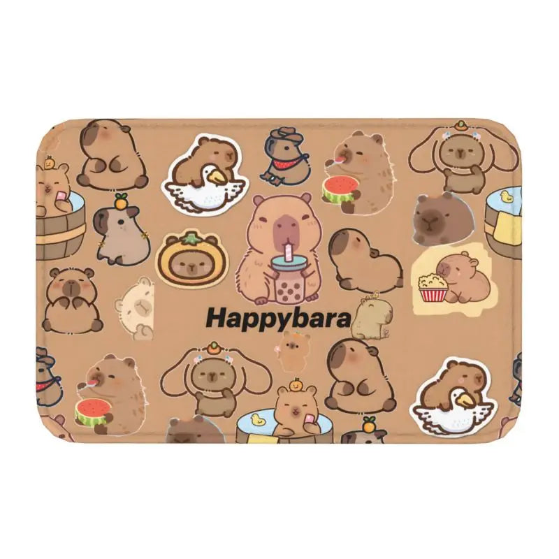 Custom Cute Giant Cavy Capybara Doormat Non-Slip Bathroom Kitchen Mat Living Room Floor Door Entrance Carpet Rug