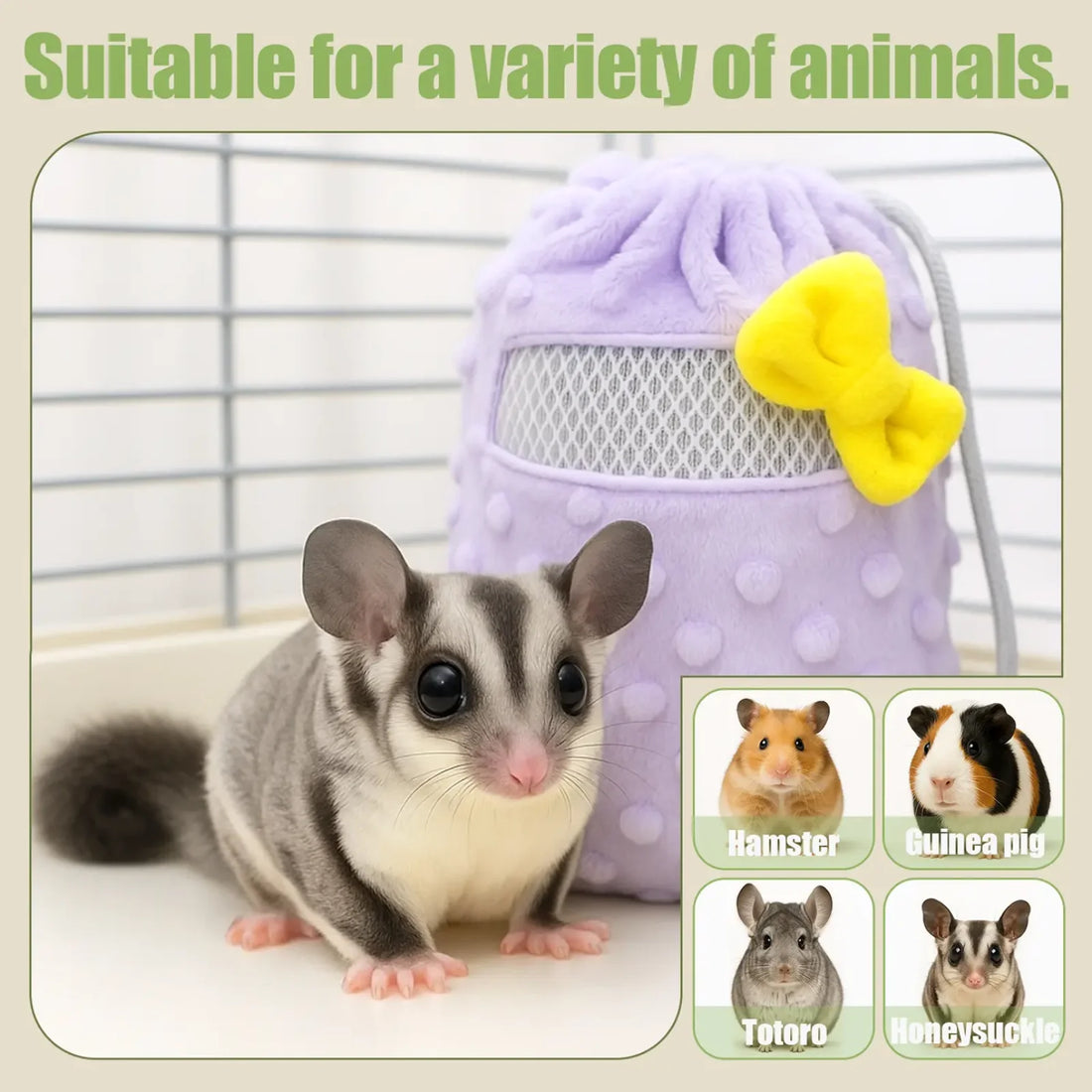 Comfortable Soft Breathable Mesh Fabric Pet Hamster's Travel Bag Hamsters Meerkats Small Pet Supplies Storage Bag