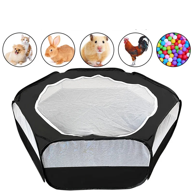 Foldable Transparent Small Pet Playpen Habitats & Travel for Burrowly habitats & travel and small pet care.