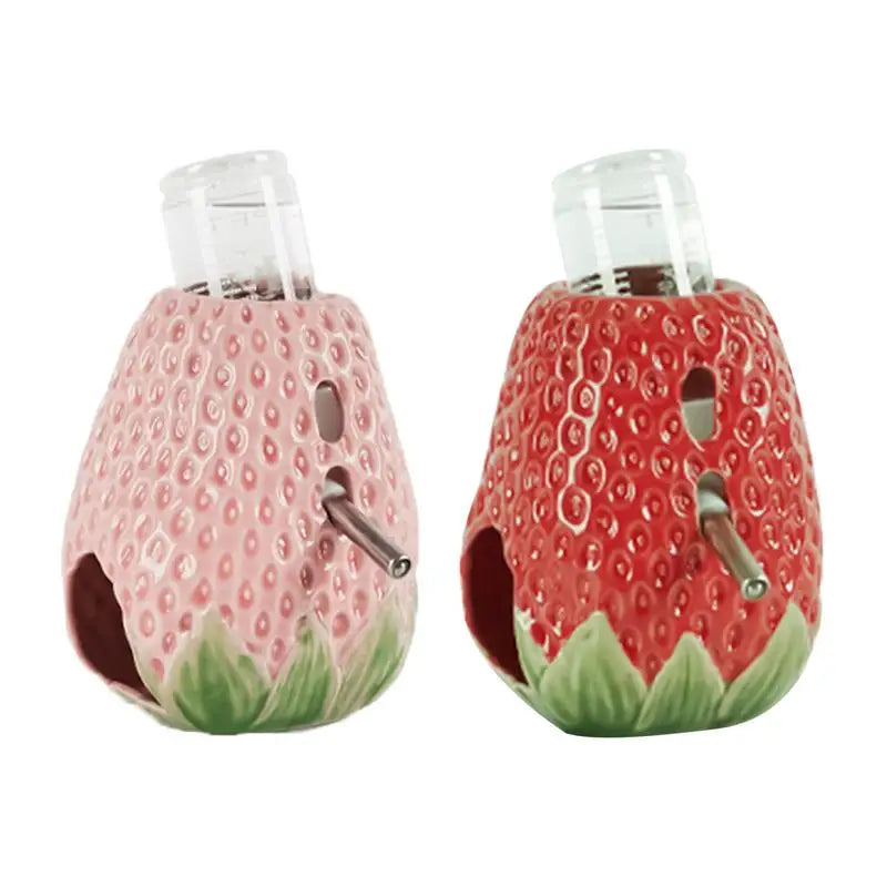 Hamster Water Bottle Holder Strawberry Ceramic Hamster Water Bowl Creative