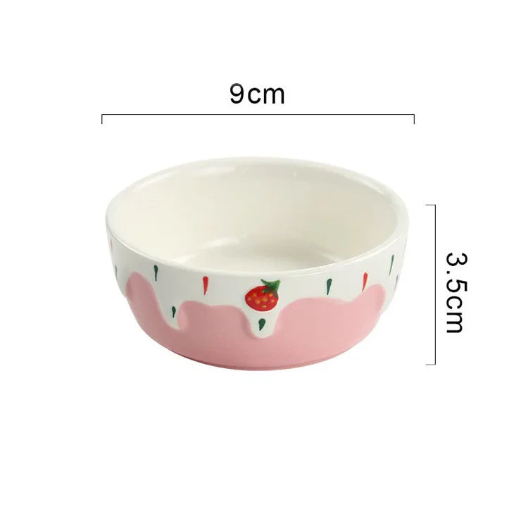 Anti-Rollover Ceramic Food Bowl for Small Pets