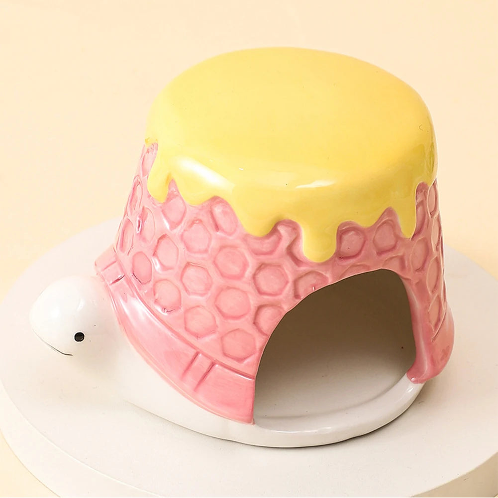 Ceramic Hamster House for Small Animals Outdoor Mushroom Cave Small Animal