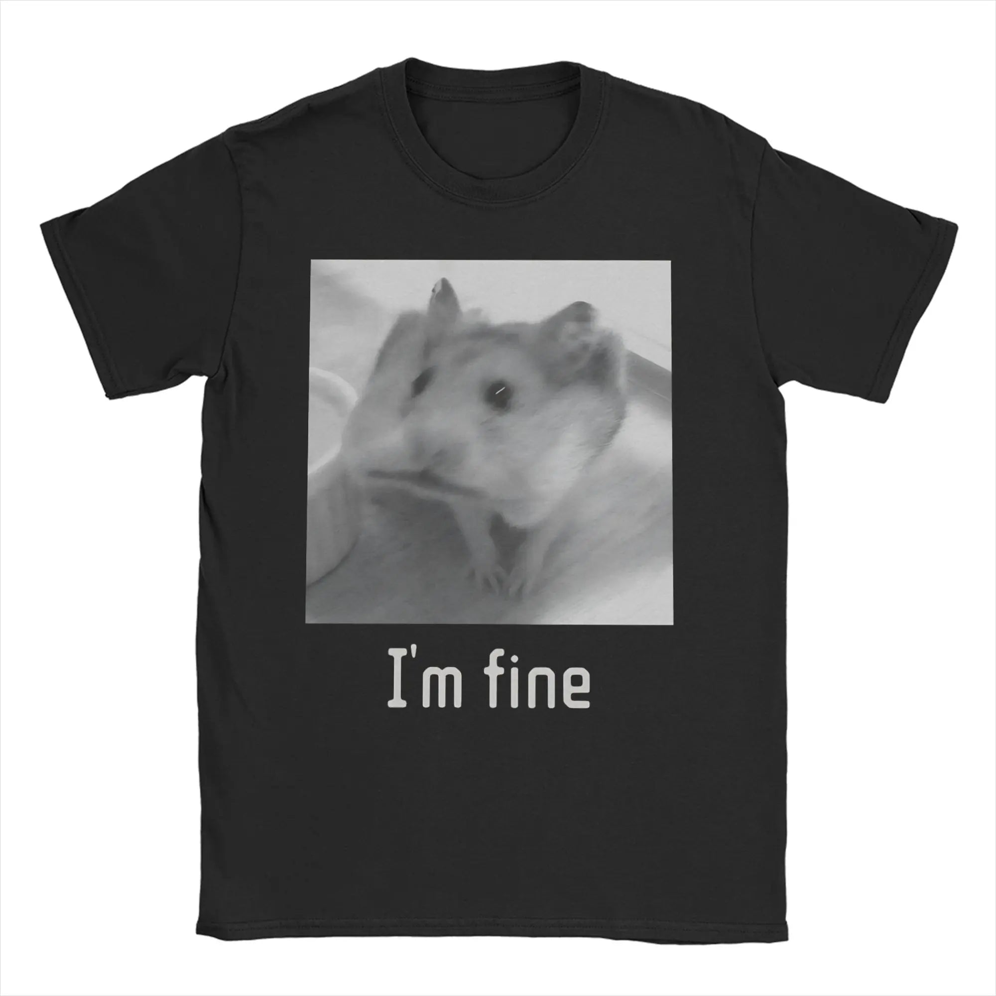 Hamster Meme Calling for Men Women T Shirts  Hipster Tee Shirt Short Sleeve Round Collar T-Shirt Cotton Birthday Present Tops
