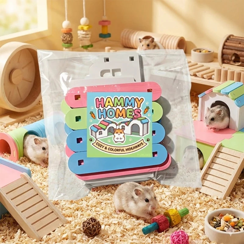 Pastel Hamster Hideout Hut for hamsters, mice, and gerbils from Burrowly small pet supplies.