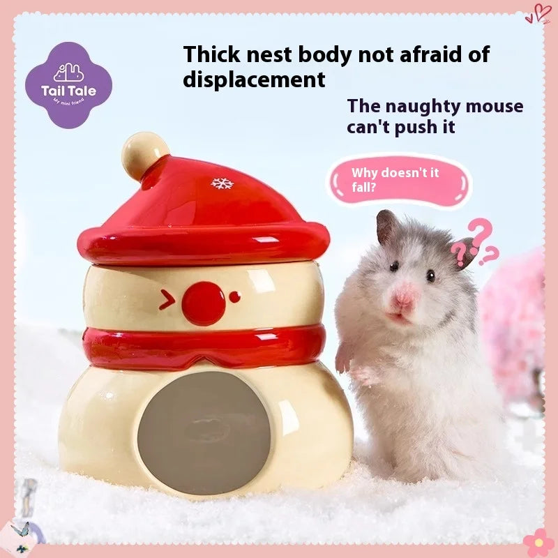 Ice Cave Hamster House Ceramic Hideout Summer Cooling Shelter for Small