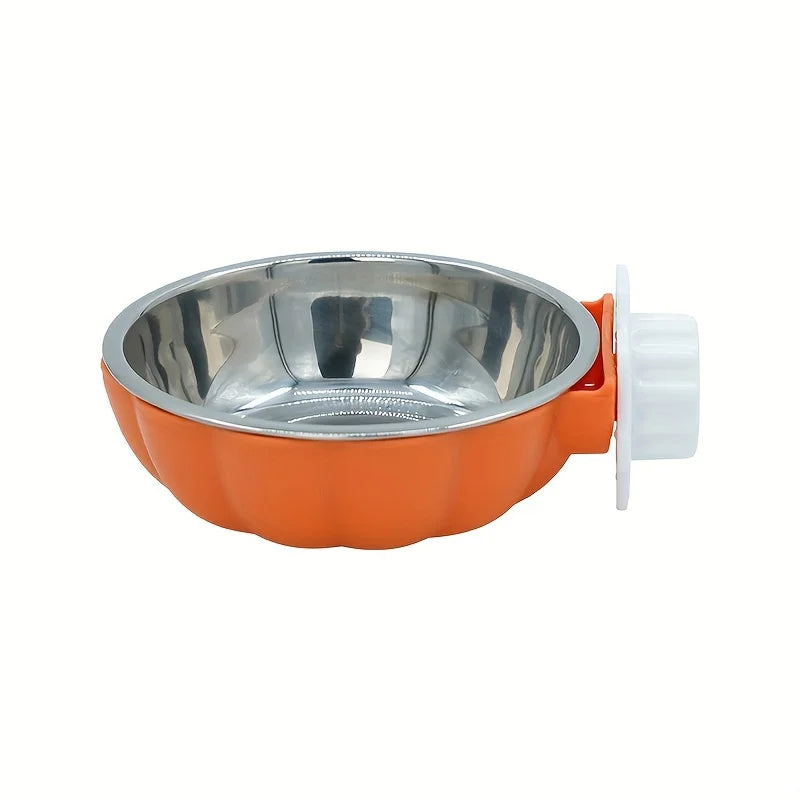 Pumpkin shaped small pet food and water bowl for Burrowly daily feeding.