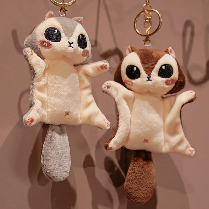 Cute Pteromyini Flying Hamster Plush Dolls Keychain Cartoon Mouse Baby Squirrel Glider Stuffed Animals Toy Lovely Gifts for Kids