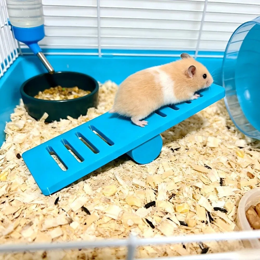 Pet Exercise Toy Plastic Hamster Seesaw Toy Colorful Creative Rodents Seesaw Puzzle Pet Cage Toy Pet Sport Exercise