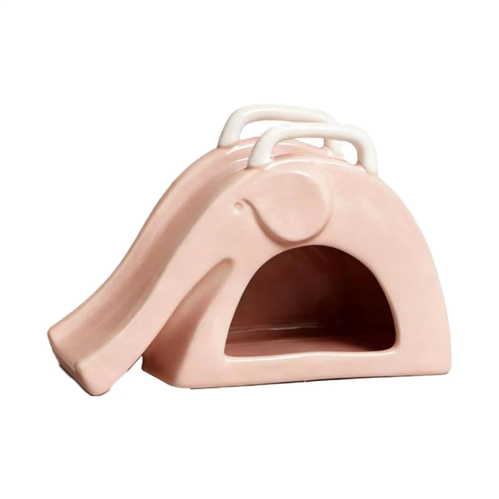Quality Ceramic Hamster Hideout Elephant Shaped House with Slide Safe Play Toy Activity Exercise Decor for Gerbils