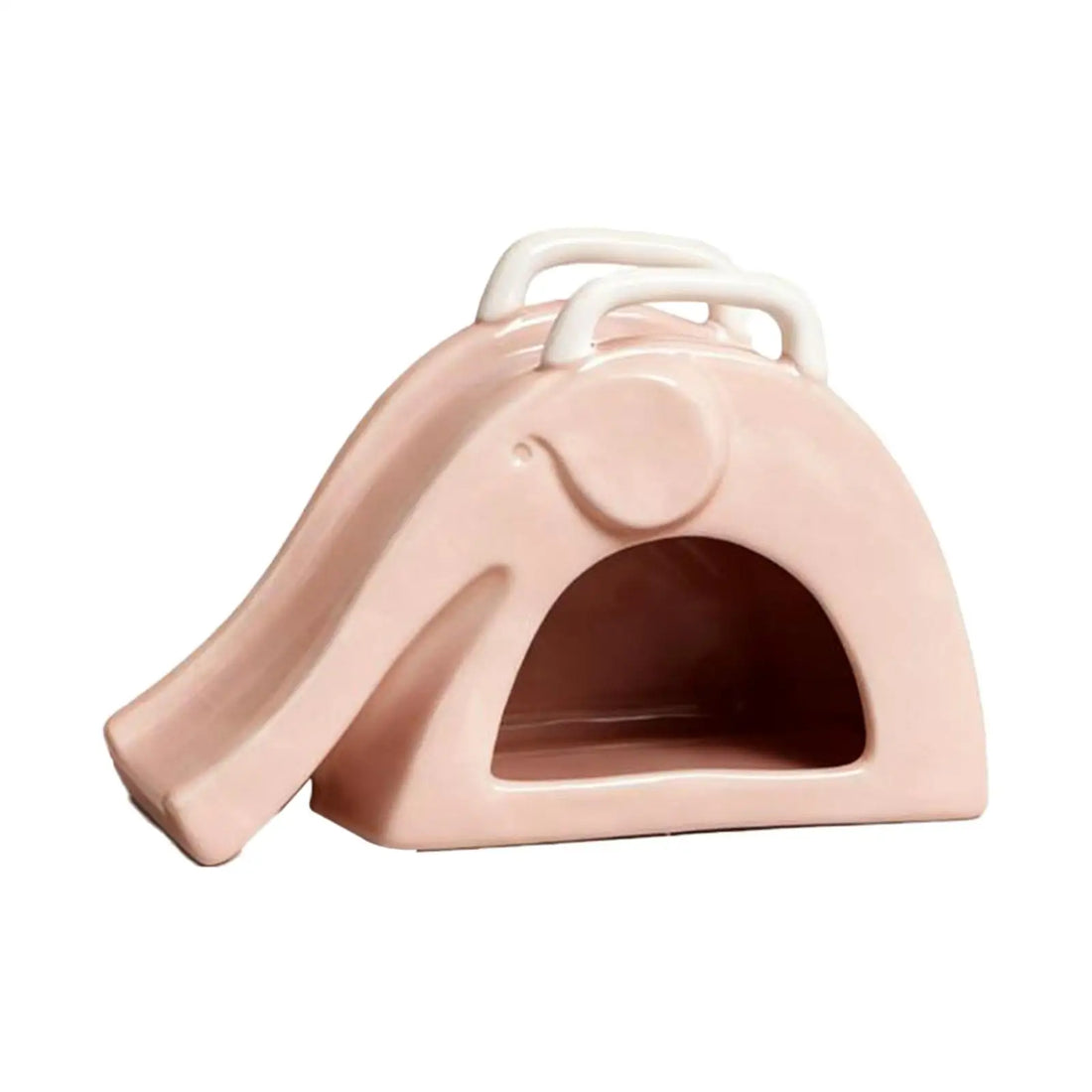 Quality Ceramic Hamster Hideout Elephant Shaped House with Slide Safe Play Toy Activity Exercise Decor for Gerbils