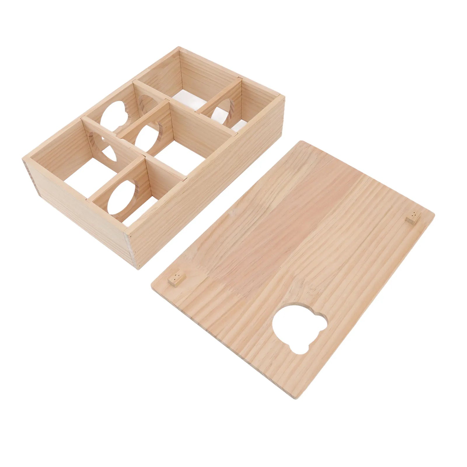 Wood log hideout house for hamsters and chinchillas from Burrowly.