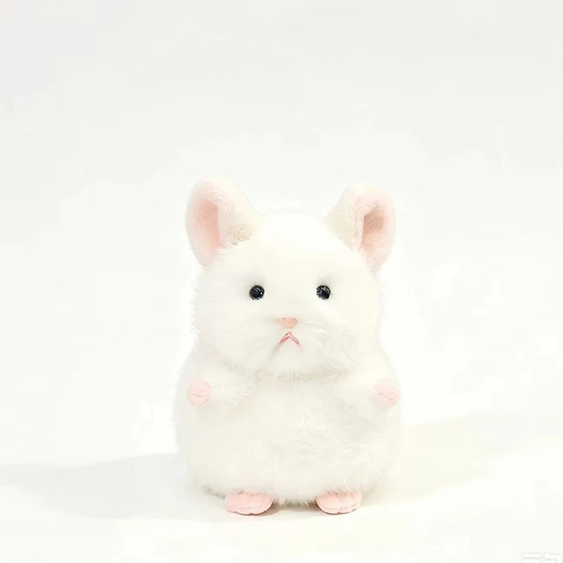 Cute White Baby Hamster Plush Toy Adorable Pet Degu Stuffed Animal Soft Doll Mouse Plushie For Girl Boy