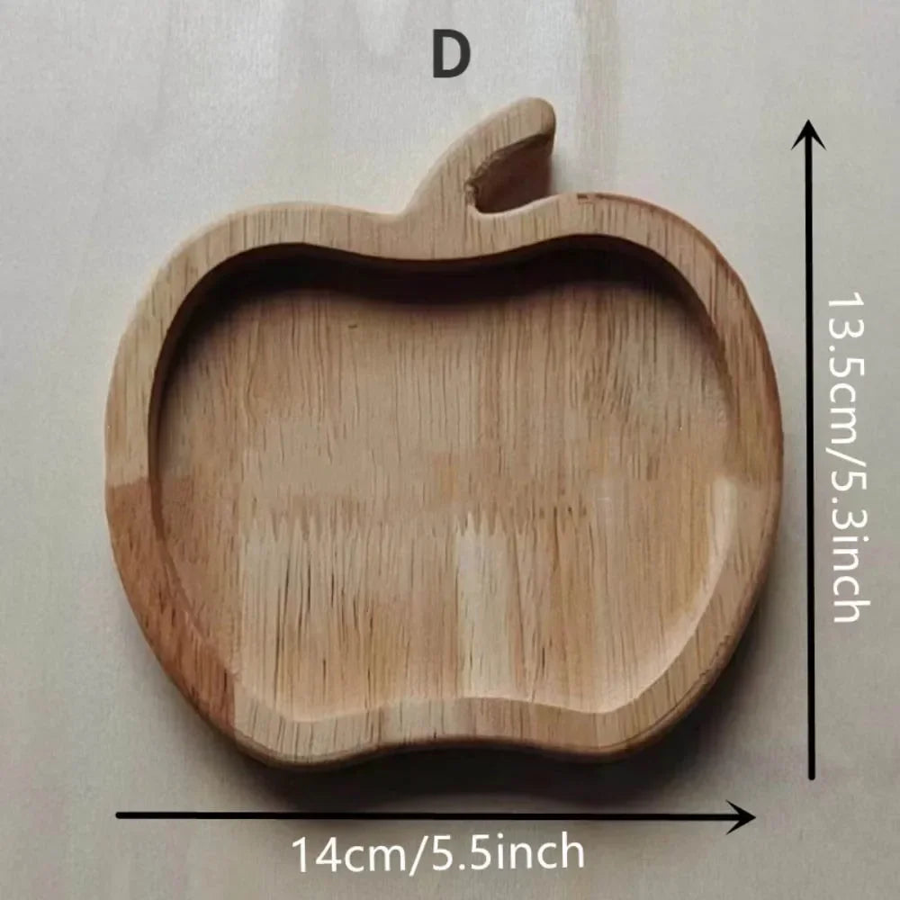 Squirrel Snack Tray Wooden Craft Double Dish Holder for Nuts Sunflower Seeds Peanuts Cherries Home Decor Edamame Bowl Pedestal