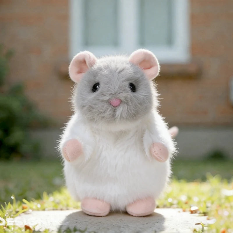 Cute White Baby Hamster Plush Toy Adorable Pet Degu Stuffed Animal Soft Doll Mouse Plushie For Girl Boy